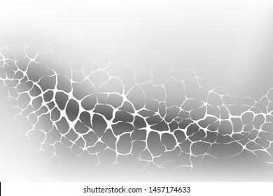 Earth cracked or Dry dirt on dark background. Concrete skin. Texture Design in Grunge style with Leather pattern. Illustration Vector.
