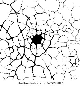 Earth cracks or networks of roots on white background. Concrete wall Texture design in grunge with stone polygon style.