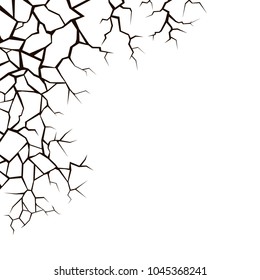 Earth cracks or stone on white background. Concrete wall texture design in grunge with polygon rock style.