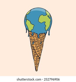 Earth Cream Cone Save The Planet Poster Concept