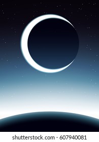 from earth to crescent moon