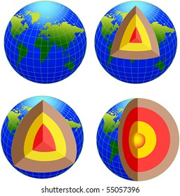 Earth cross section - vector