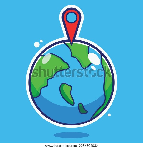 Earth Current Location Pin Stock Vector (Royalty Free) 2086604032 Shutterstock