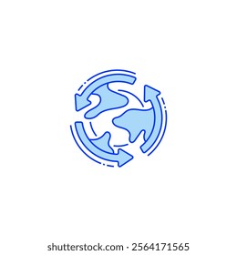 Earth Cycle Line Icon. linear style sign for mobile concept and web design. Outline vector icon.
