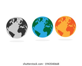 Earth with dark, blue, and orange color