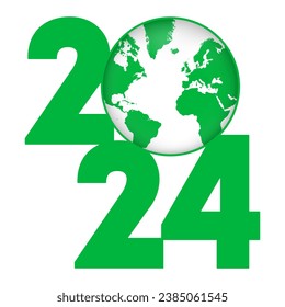 Earth day 2024 banner. Vector illustration.