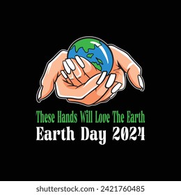 Earth Day 2024 illustrations with patches for t-shirts and other uses