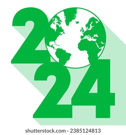Earth Day 2024-Schattenbanner. Vektorgrafik.