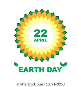 Earth Day. 22 April. Vector illustration multicolor with leaves. Templates for poster, banners, flyers. Background for design. 