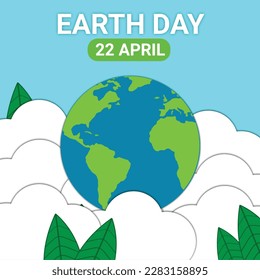 Earth Day. 22 April. Vector illustration. Flat design. World environment day concept.
