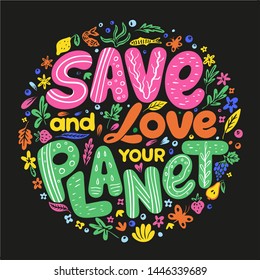 Earth Day advertising poster. Love and save our planet placards vector illustration. Wide Scale international event with ecology saving measures as main part of celebration.