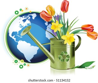 Earth Day. All elements and textures are individual objects. Vector illustration scale to any size.