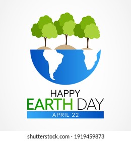 Earth Day is an annual event celebrated around the world on April 22nd to demonstrate support for environmental protection. Vector illustration.