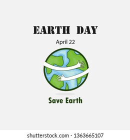 Earth Day April 22 with globe cute character.Earth Day campaign idea concept.Earth Day idea campaign for greeting Card,Poster,Brochure or Abstract background.Vector illustration