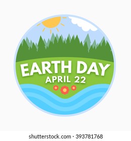 Earth Day, April 22, Graphic Illustration Poster