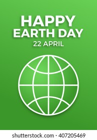 Earth day, April 22, graphic illustration poster