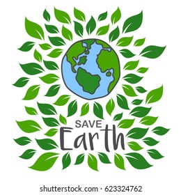 Earth day April 22 illustration. ECO logo vector