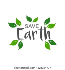 Earth day April 22 illustration. ECO logo vector