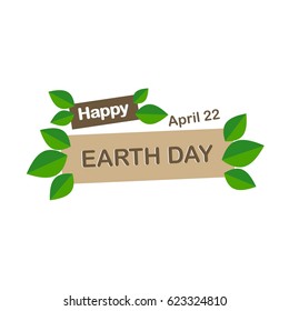 Earth day April 22 illustration. ECO logo vector