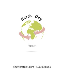 Earth Day April 22 sign with globe cute character.Earth Day campaign idea concept.Earth Day idea campaign for greeting Card,Poster,Flyer,Cover,Brochure,Abstract background.Vector illustration