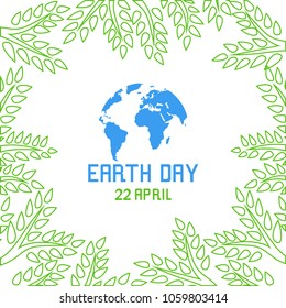 Earth Day April 22nd. Ecology.  Vector illustration.