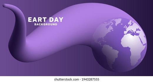 Earth day background. 3d brush made from earth