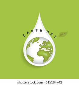 Earth Day background design. 22 April. Eco friendly. Ecology concept. Vector illustration.