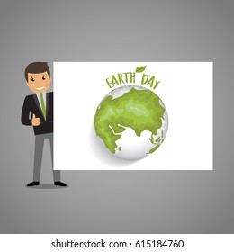 Earth Day background design. 22 April. Eco friendly. Ecology concept. Vector illustration.