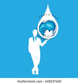 Earth Day background design. 22 April. Eco friendly. Ecology concept. Vector illustration.