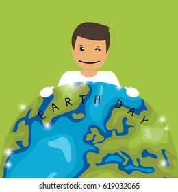 Earth Day-Hintergrunddesign. 22. April. umweltfreundlich. Ökologie-Konzept. Vektorgrafik.