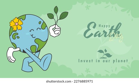 earth day background, flat vector illustration