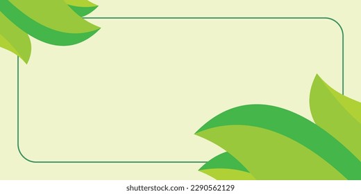 earth day background green color abstract shape, leaf pattern with free space for text. Template for banner, poster, social media, web.