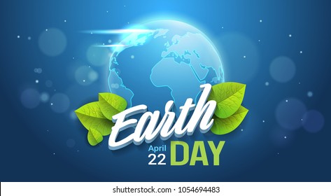 Earth Day Background Happy Holiday Poster Save Planet Concept Greeting Card