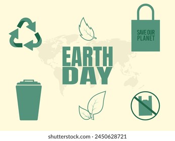 Earth Day background with icons