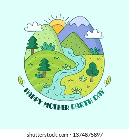 Earth Day background illustration. Eco Friendly Concept and world environment day background. Save the earth for poster or banner