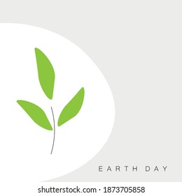 Earth day background with leaves, vector illustration