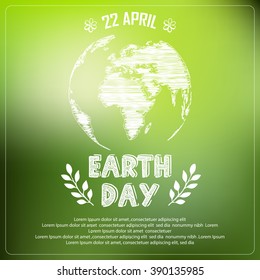 EARTH DAY of background a shape typography.vector