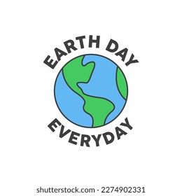 Earth day badge. Save the planet sticker. World Environment Day symbol.