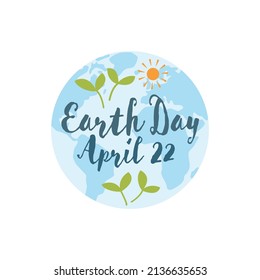 Earth Day badge vector illustration