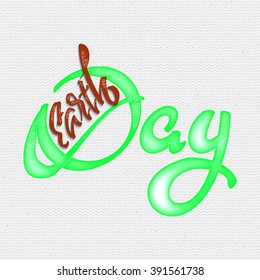 Earth day badges sign handmade differences, made using calligraphy and lettering It can be used as insignia badge logo design 