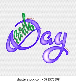Earth day badges sign handmade differences, made using calligraphy and lettering It can be used as insignia badge logo design 