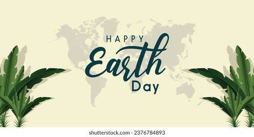Earth day banner design vector editable art ecology 