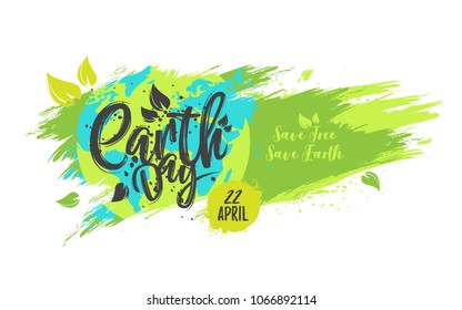 Earth Day Banner, Flyer Design Background on Abstract Style