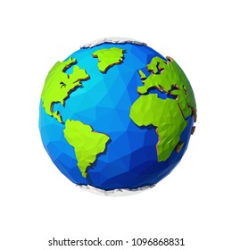 Earth Day Banner. Low poly Illustration of a earth. Environment safety celebration. Polygonal globe.