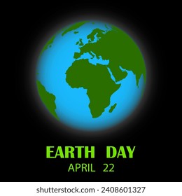 Earth Day banner, Planet Earth, eco friendly design, save the Earth concept. Earth Day, 22 April.