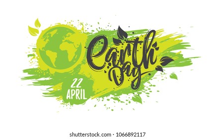 Earth Day Banner, Poster Design on Abstract Background