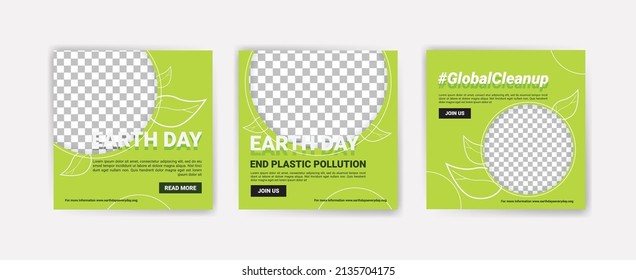 Earth Day Banner Template. Earth Day Every Day. Vector illustration for banners, cards and social media posts.