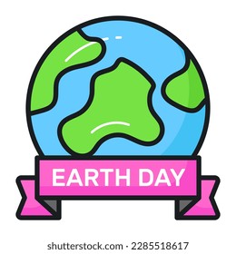 Earth day banner vector design in modern and trendy style isolated on white background