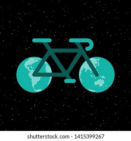 Earth day and bicycle day concept vector illustration