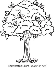 Earth Day Big Tree Isolated Coloring Page for Kids